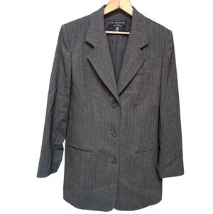 Vintage Bill Burns Nordstrom Gray Pin Stripe Wool Lined 2 Piece Suit Size 4/6